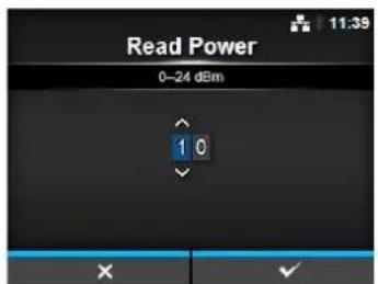 Read Power 0-24 dBm 1 0 × ✓