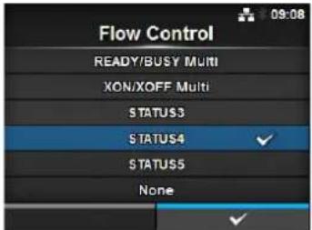 Flow Control READY/BUSY Muni XON/XOFF Multi STATUS3 STATUS4 ✓ STATUS5 None ✓