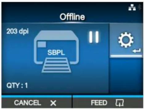 Offline 203 dpi SBPL QTY: 1 CANCEL × FEED