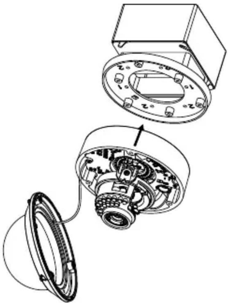 Technical line drawing of a mechanical assembly showing internal components and housing (no text or symbols)