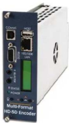 COMMS HOST 100/1000 LAN STATUS POWER Multi-Format HD-SD Encoder