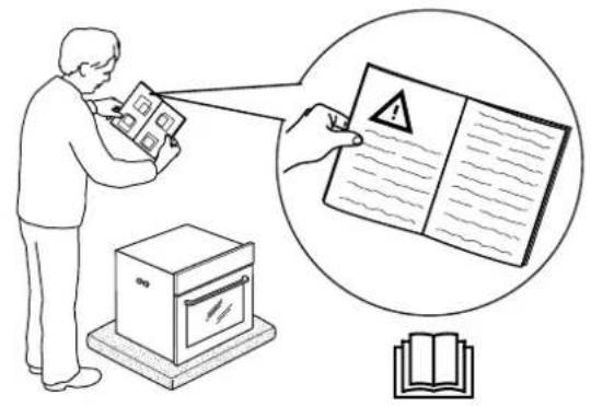 Illustration showing a person using a device to inspect a document with warning symbol, alongside an open book and a magnified view of the document.