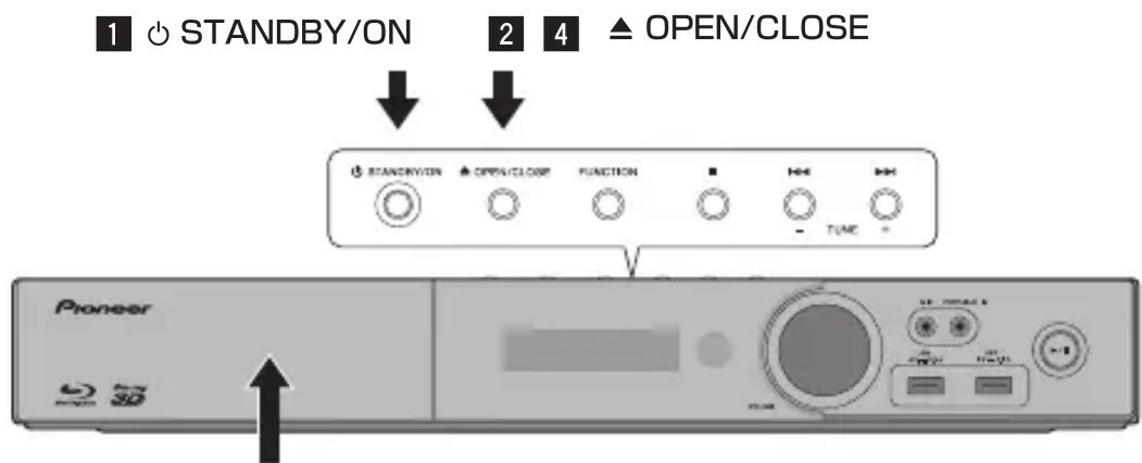 1 ⏻ STANDBY/ON 2 4 ▲ OPEN/CLOSE STANDBY/ON ▲ OPEN/CLOSE FUNCTION ■ HH HH - TIME * Pioneer 3D 3D