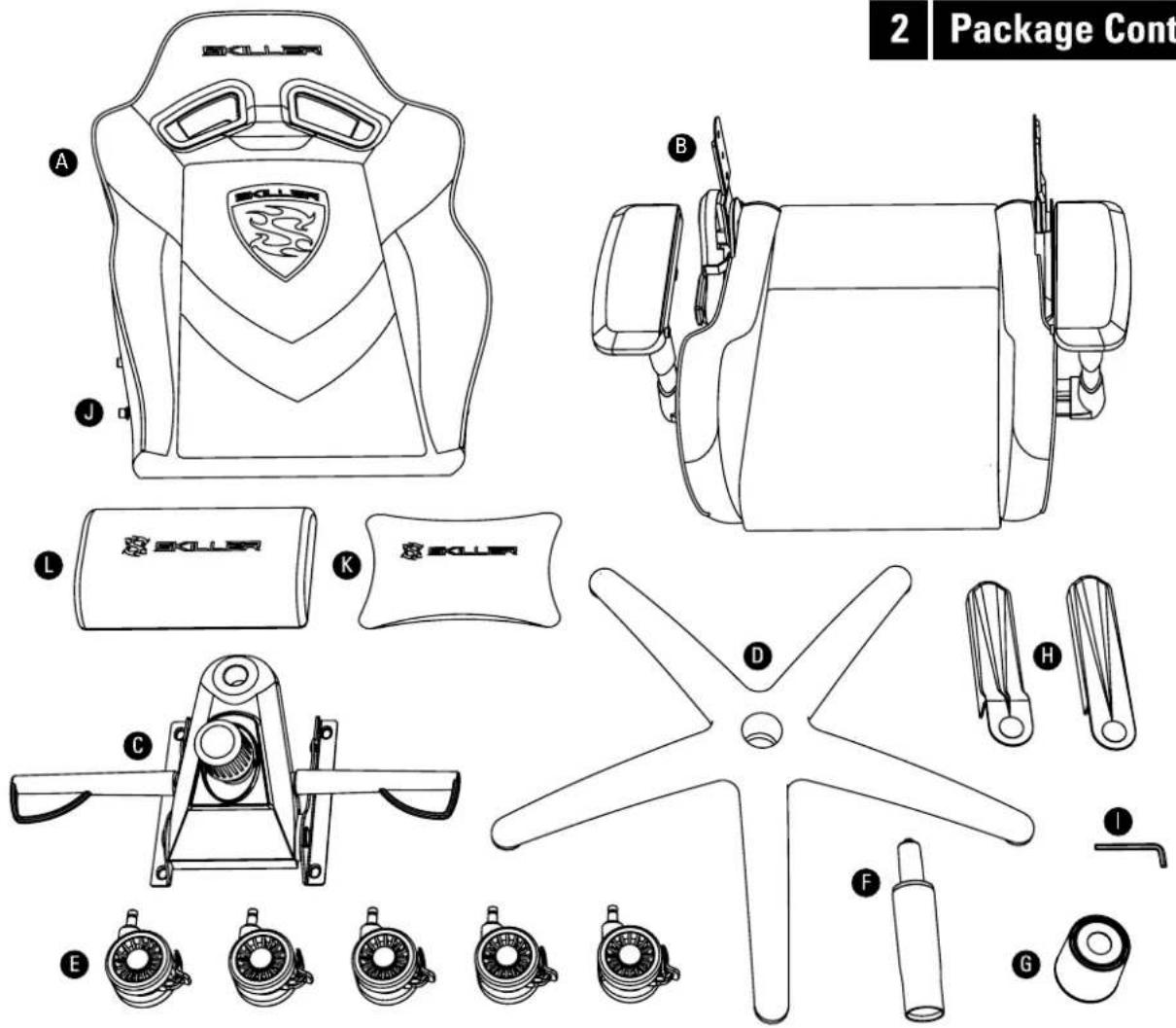 2 Package Cont A B J L K D H C E F I G