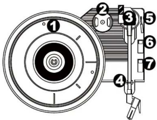 Technical diagram of a mechanical device with numbered components for identification