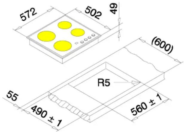 572 502 49 (600) R5 55 490 ± 1 560 ± 1