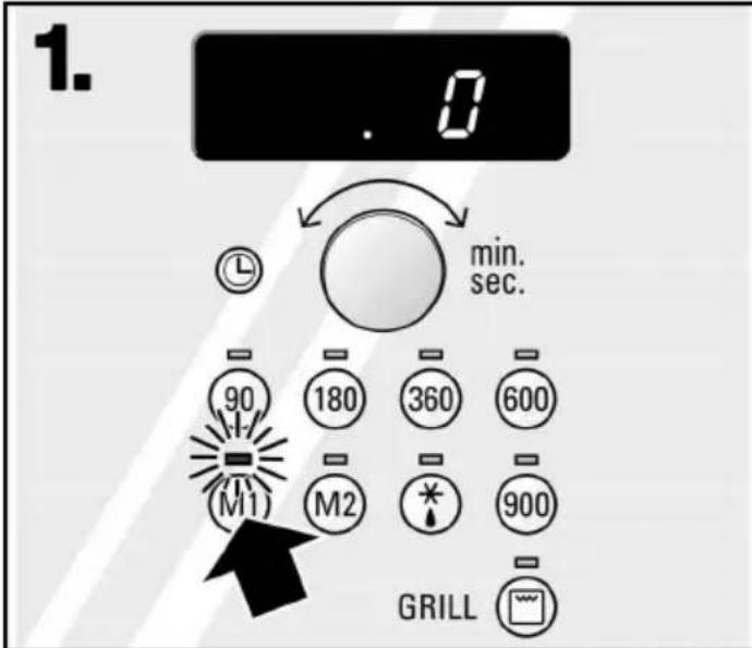 1. 0 min. sec. 90 180 360 600 (M1) M2 * 900 GRILL