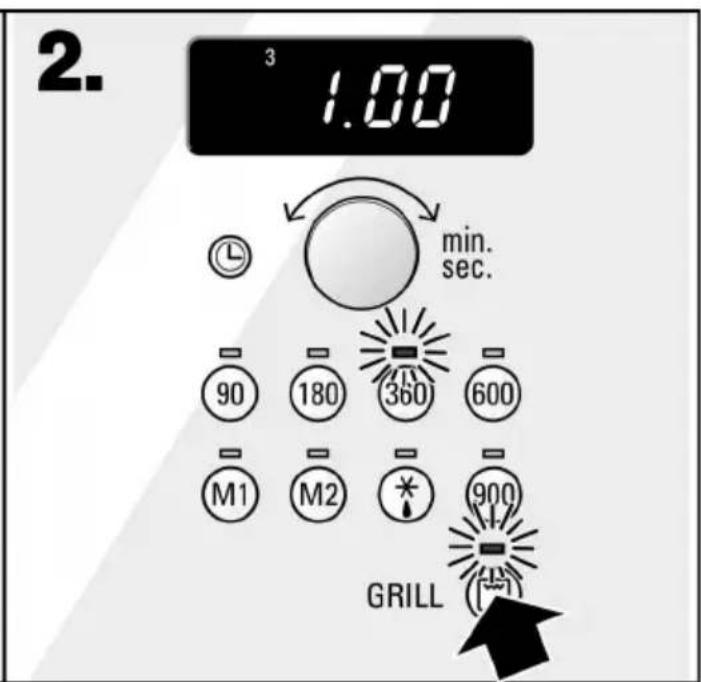 2. 3 1.00 min. sec. 90 180 360 600 M1 M2 * 900 GRILL
