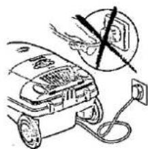 Diagram showing electric vehicle charging with a warning symbol and battery, indicating no power or current.