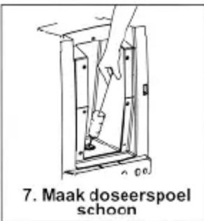 7. Maak doseerspoel schoon