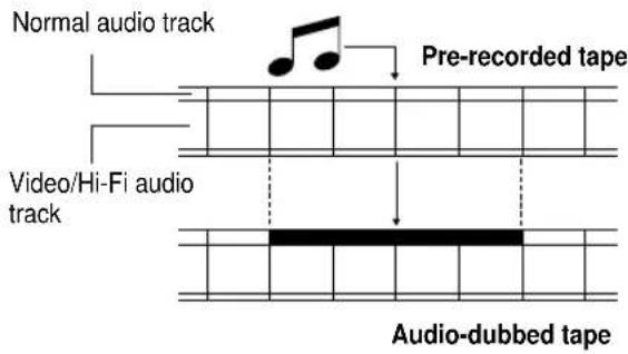 Normal audio track Pre-recorded tape Video/Hi-Fi audio track Audio-dubbed tape