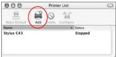 Printer List Make Default Add Delete Configure Name Stylus C43 Status Stopped