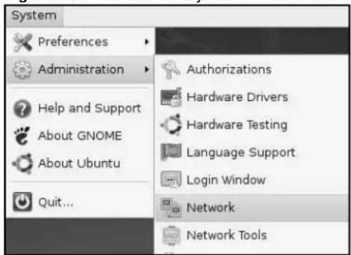 System Preferences Administration Help and Support About GNOME About Ubuntu Quit... Authorizations Hardware Drivers Hardware Testing Language Support Login Window Network Network Tools