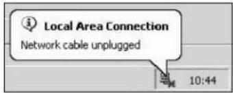Local Area Connection Network cable unplugged 10:44