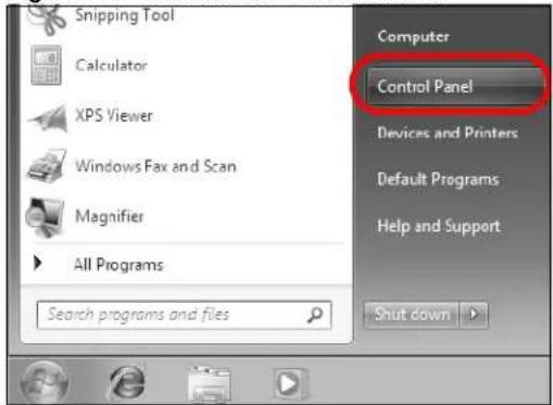 Snipping Tool Calculator XPS Viewer Windows Fax and Scan Magnifier All Programs Search programs and files Computer Control Panel Devices and Printers Default Programs Help and Support Shut down