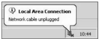 Local Area Connection Network cable unplugged 10:44