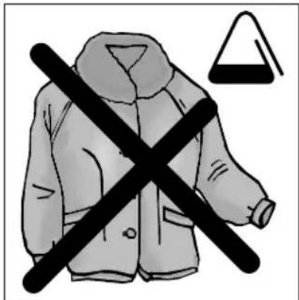 Warning sign with crossed-out black 'X' symbol and a triangular warning symbol above it