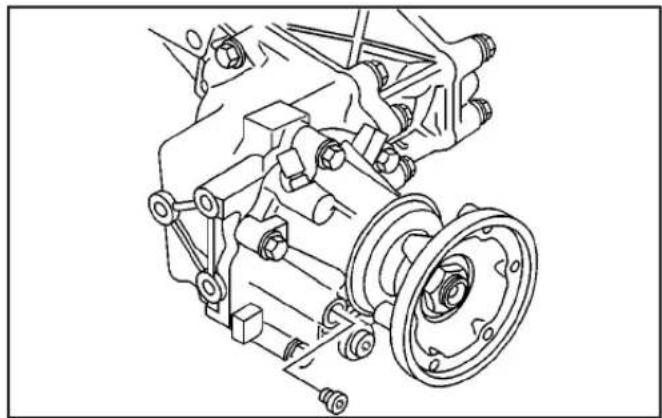 Technical line drawing of a mechanical assembly with gears and shafts (no text or symbols)