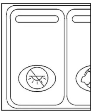 Simple line drawing of two rectangular compartments with circular symbols and a crosshair, no text or labels present.