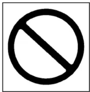 Prohibition symbol with a circle and diagonal line, commonly used to indicate no prohibition or exclusion.