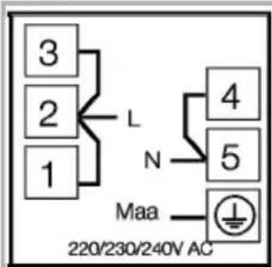 3 2 1 L N 4 5 Maa 220/230/240V AC