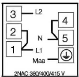 3 L2 2 N 1 L1 Maa 4 5 2NAC 380/400/415 V