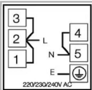 3 2 1 L N E 4 5 E 220/230/240V AC