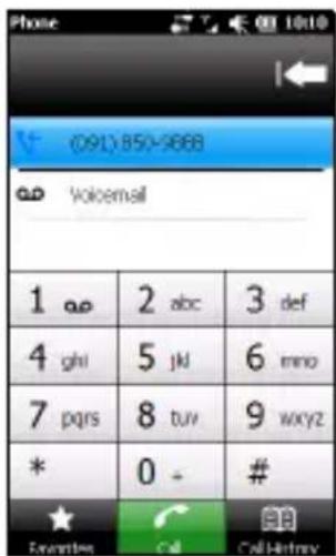 Phone (091) 850-9668 Voicemail 1 abc 2 abc 3 def 4 ghi 5 jki 6 mno 7 pqrs 8 tuv 9 wxyz * 0 - # ★ Exerntie Call Call Hittry