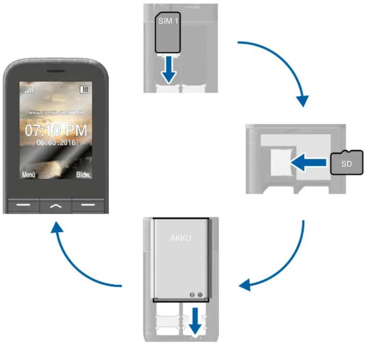 OLYMPIA Joy Plus - Putting the Mobile Phone into Operation - 2
