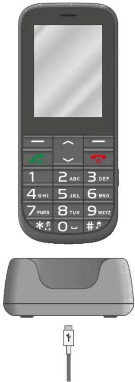 Image showing a mobile phone with keypad, function keys, and a physical terminal device with a plug symbol.