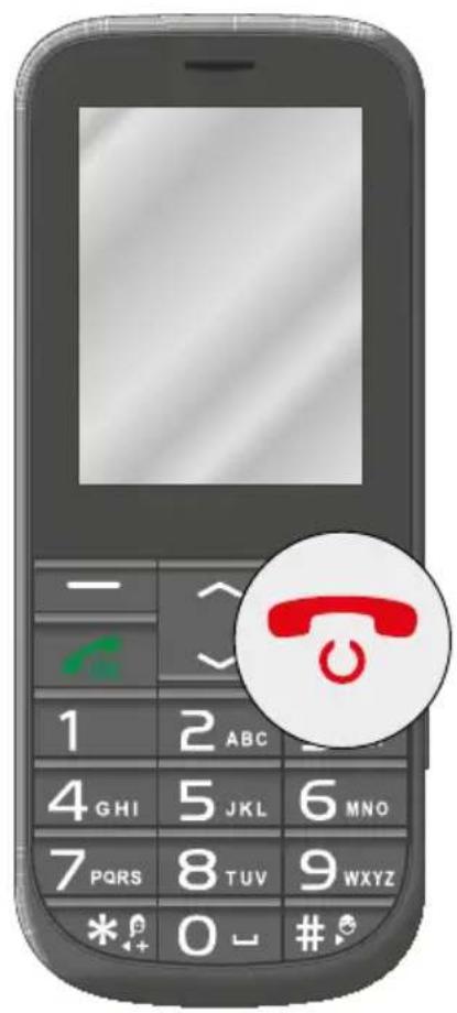 Image of a mobile phone with a red telephone handset icon and keypad, showing the number 7 and function keys.