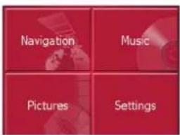 Navigation Music Pictures Settings