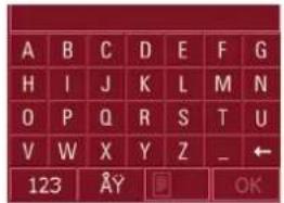 A B C D E F G H I J K L M N O P Q R S T U V W X Y Z _ ← 123 AY OK