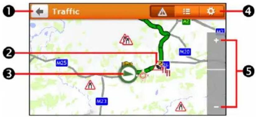 Traffic M25 M23 M20 A2 M21 + - ① ② ③ ④ ⑤