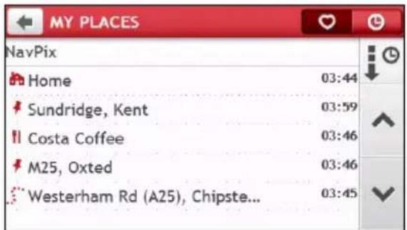 MY PLACES NavPix Home 03:44 Sundridge, Kent 03:59 Costa Coffee 03:46 M25, Oxted 03:46 Westerham Rd (A25), Chipste... 03:45