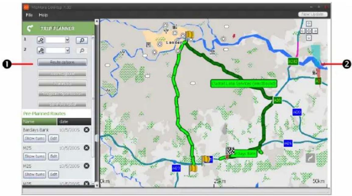Mickore Decktop 1.20 File Help TRIP PLANNER 1 2 Route options Starting point Plan links Mounting points Share On tracker Pre-Planned Routes Name date Barclays Bank 10/5/2005 Show turns Edit M25 10/5/2005 Show turns Edit M25 10/5/2005 Show turns Edit New Updates Laden LAD LAD LAD LAD LAD LAD LAD LAD LAD LAD LAD LAD LAD LAD LAD LAD LAD LAD LAD LAD LAD LAD LAD LAD LAD LAD LAD LAD LAD LAD LAD LAD LAD LAD