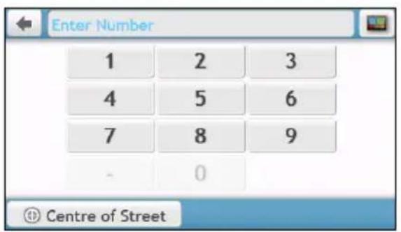 Enter Number 1 2 3 4 5 6 7 8 9 - 0 ⑨ Centre of Street