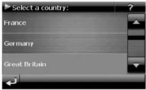 Select a country: France Germany Great Britain
