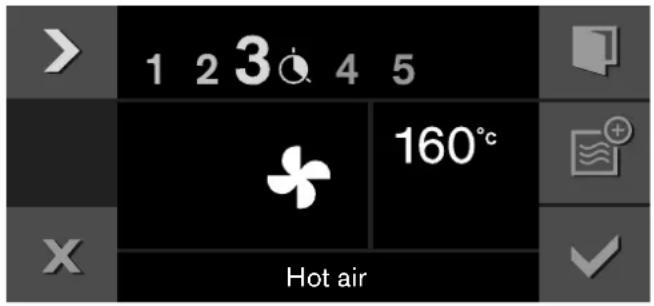 1 2 3 4 5 160° Hot air
