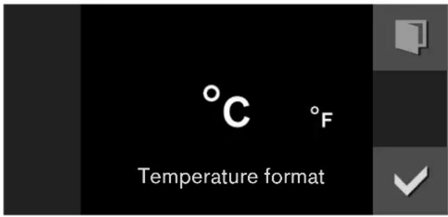 °C °F Temperature format