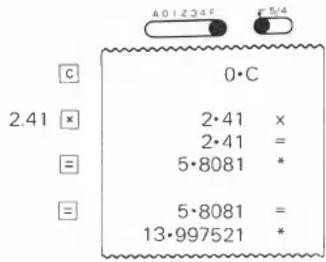 A01234F 5/4 C 0·C 2.41 × 2·41 × 2·41 = 5·8081 * 5·8081 = 13·997521 *