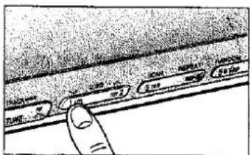 Diagram showing finger pressing a button on a device with labeled buttons and numeric input fields