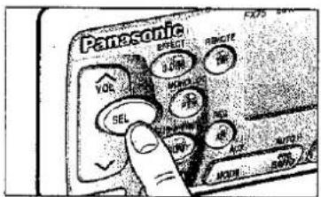 Panasonic VOL SELECT EFFECT AUX REMOISE AVG HOLD OPEN AUTO MODE AUTO