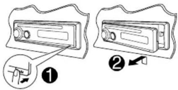 JVC KD-G432 - Verwijderen van het bedieningspaneel - 1
