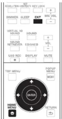 NET RENOVATION CONTENTS KEY LOCK DIMMER SLEEP EXIT MIC VOL VIRTUAL 3D SOUND SOUND SOUND SOUND RETRIEVER CD/SACD VOL USB REC DISPLAY MUTE TOP MENU POPUP MENU ENTER HOME MENU RETURN
