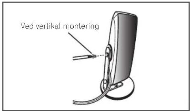 Ved vertikal montering
