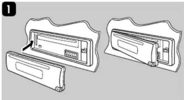 JVC KD-G151 - Så här sätter du tillbaka kontrollpanelen - 1