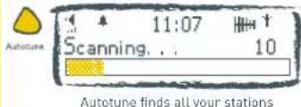Autotune 11:07 Scanning. . . 10 Autotune finds all your stations