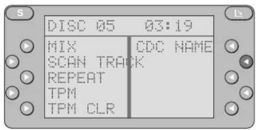 DISC 05 03:19 MIX CDC NAME SCAN TRACK REPEAT TPM TPM CLR