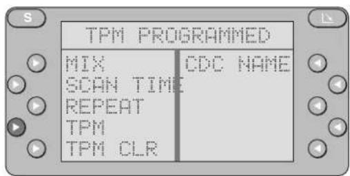 TPM PROGRAMMED MIX CDC NAME SCAN TIME REPEAT TPM TPM CLR